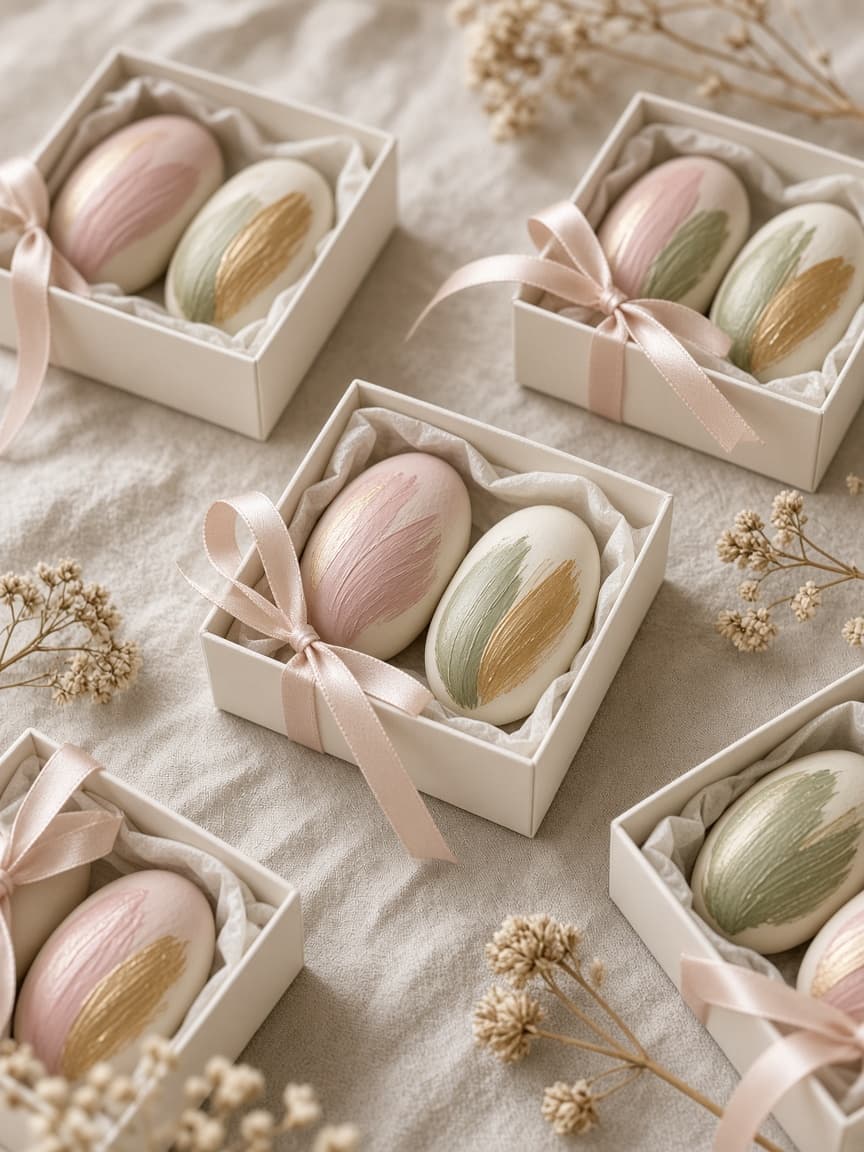 Faveurs de mariage, bonbons pastel dans de petits écrins