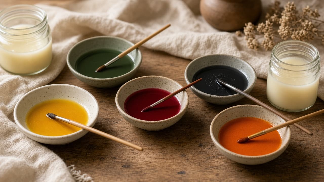 Palette de beurres de cacao colorés